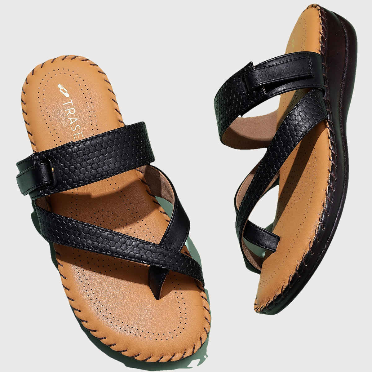 Trase Sleek Ortho Slippers For Womens - Black | 6 UK