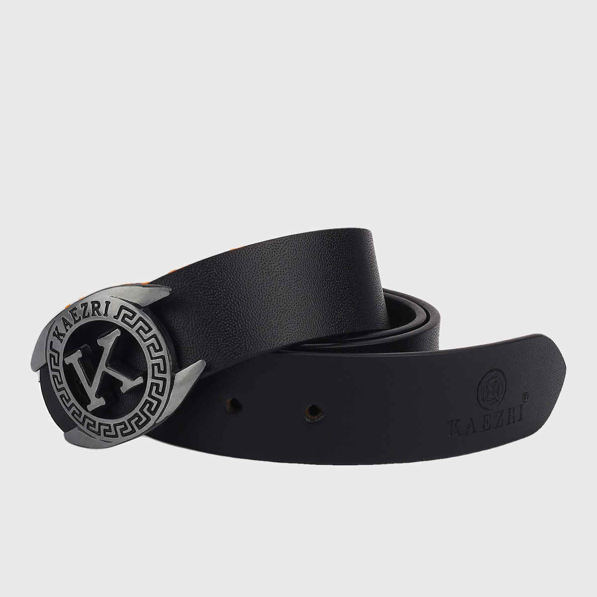 Kaezri Genuine Leather Black Belt for Men With Imported Buckle | Kzblddcb 38