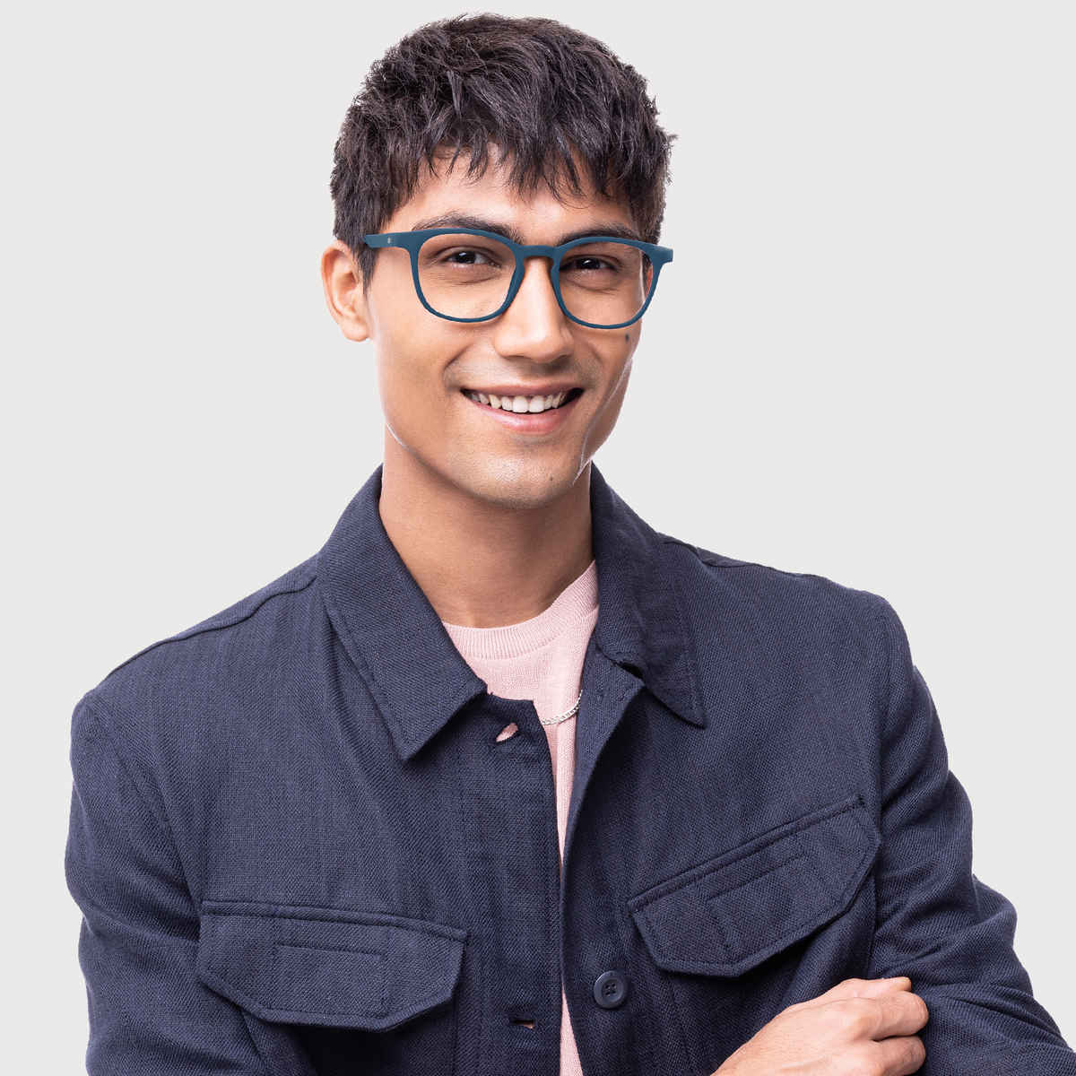 Hustlr Power by Lenskart Unisex Computer Glasses | Dark Blue - M