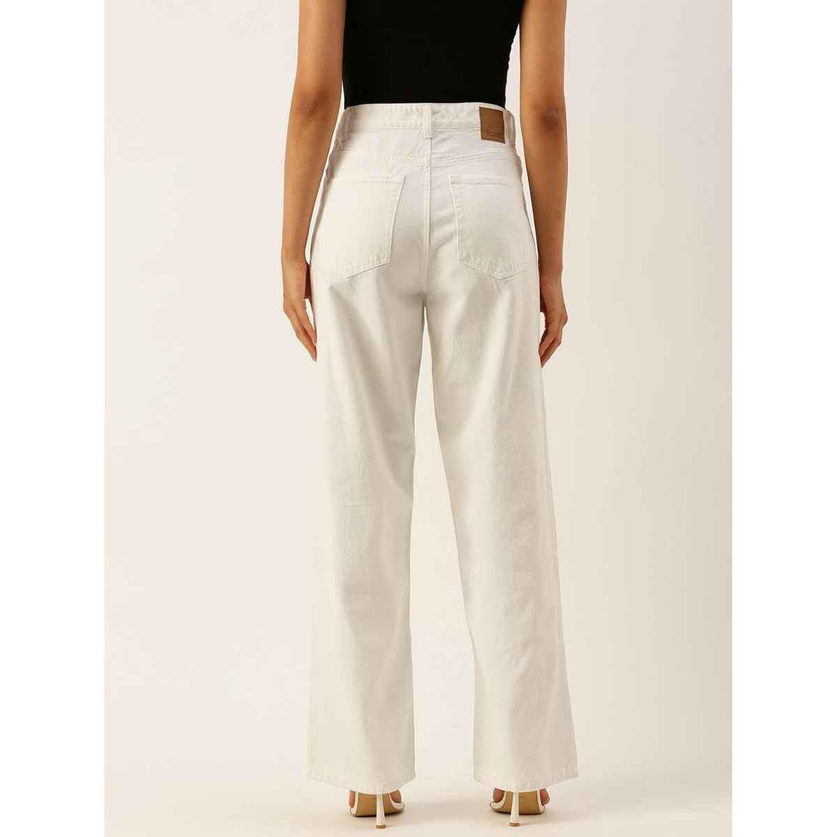 Bene Kleed Women's Relaxed Denim Trousers | White - 32