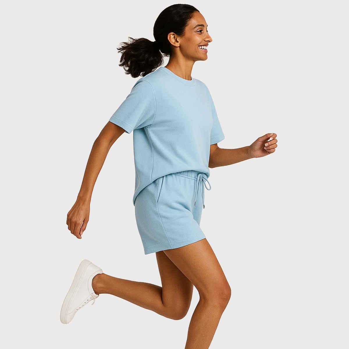 EQL Women's Pure Cotton Shorts | Light Blue - L