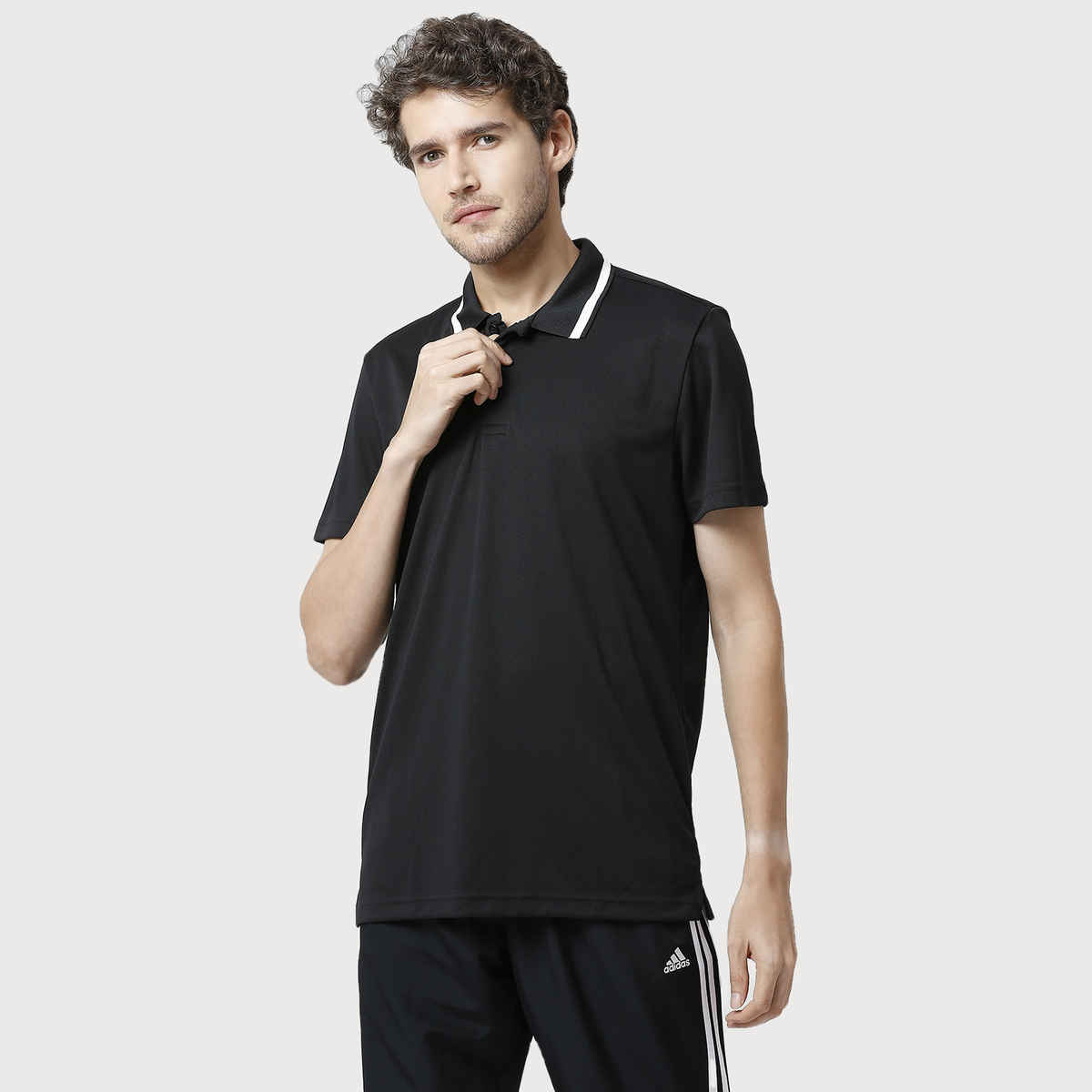 Adidas Men's Solid Black Polo T-Shirt | M | DP6034