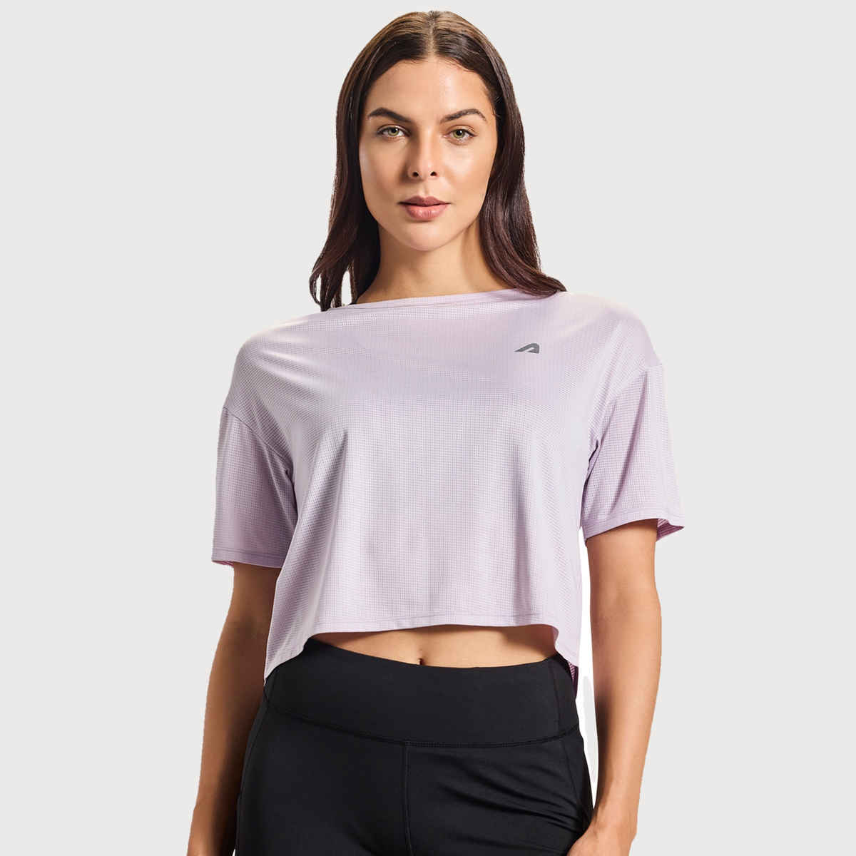 Boldfit Women's Cropped T-shirt Relax Fit Training Workout Quick Dry Gym | Lilac - XXL