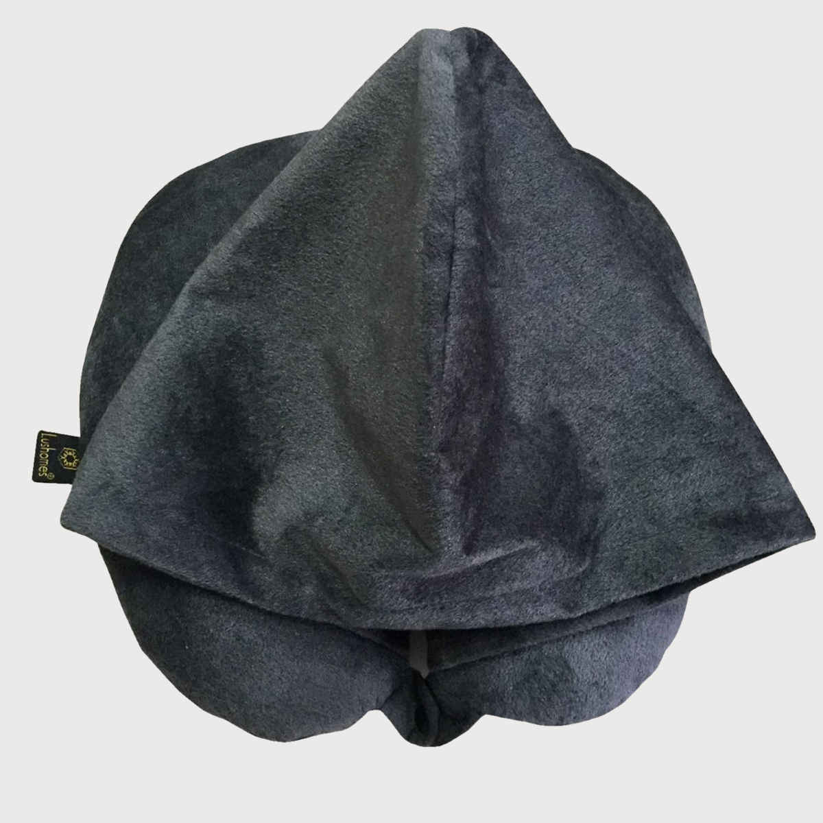 Lushomes Unisex Solid Polyester Neck Pillow | Dark Grey - One Size