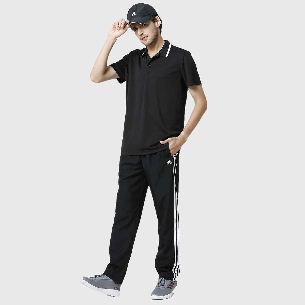 Adidas Men's Solid Black Polo T-Shirt | M | DP6034