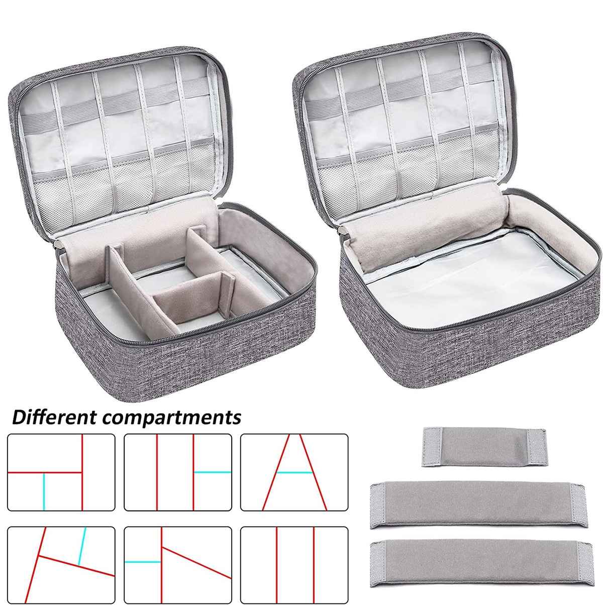 Awestuffs Gadget Organizer for Electronics Accessories, Cables, Phones | Grey