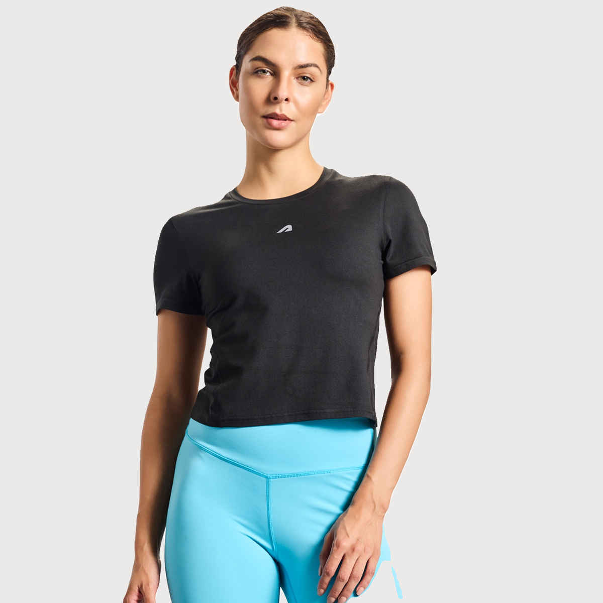 Boldfit Women's Training Crop Top Gym T-shirt Activewear Quick Dry | Black - L