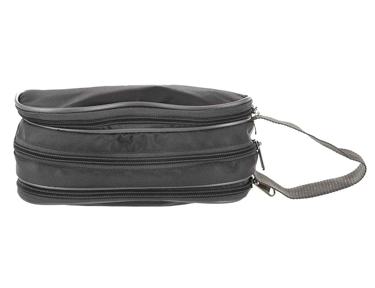 Kuber Industries Rexine Toiletry Bag | Lightweight Travel Shaving Kit with Carry Strap | Grey