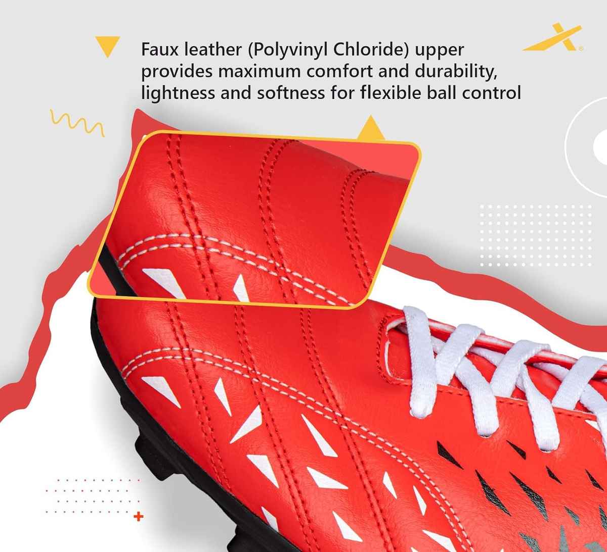 Vector X Titan Football Shoes For Mens Sports And Athletic |Red Size - 9