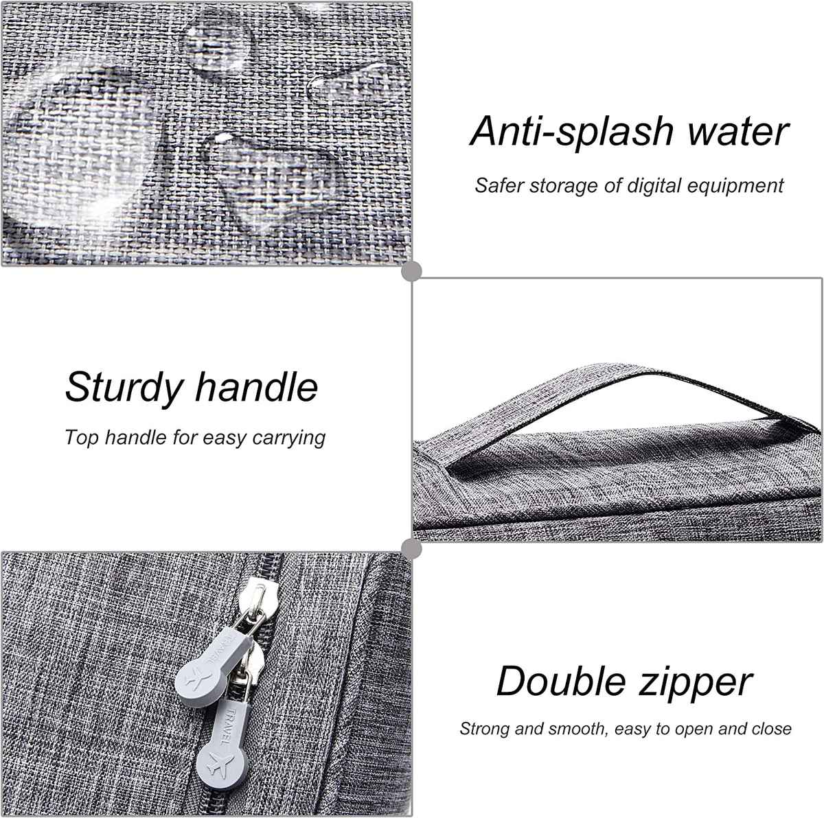 Awestuffs Gadget Organizer for Electronics Accessories, Cables, Phones | Grey