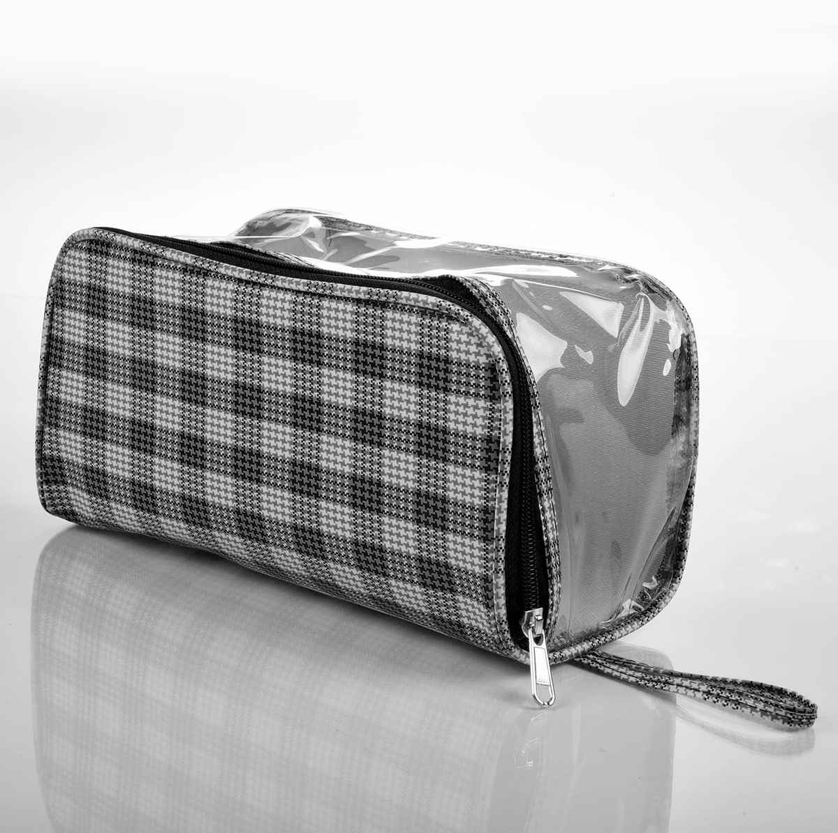 Kuber Industries Toiletry Organizer | PVC Transparent Vanity & Travel Pouch Set | Gray