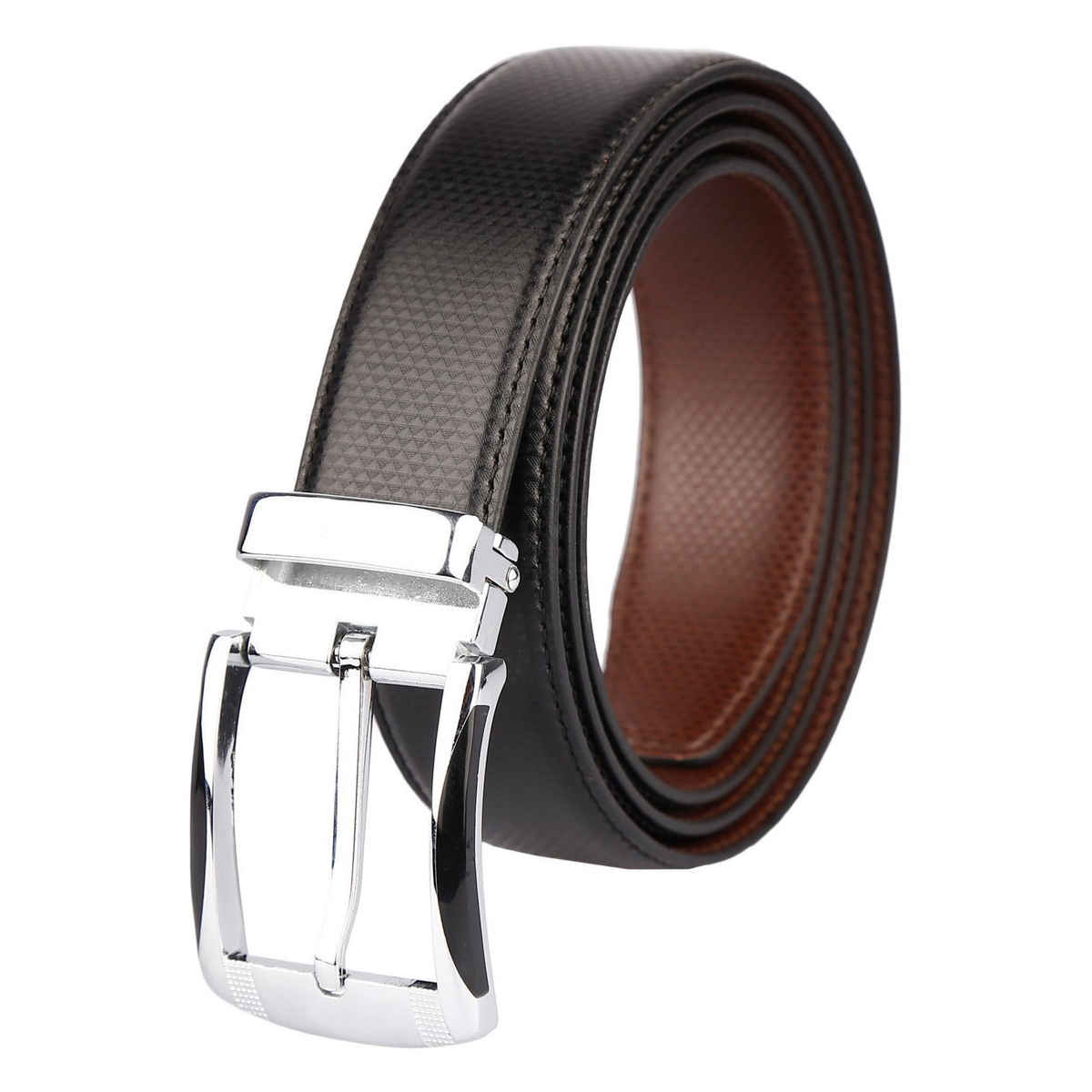 Zoro Men's Solid Vegan Leather Reversible Belt | Black and Brown - 40 Inches