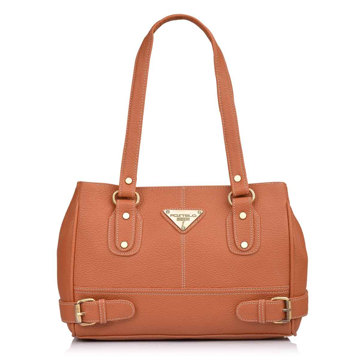 Fostelo Women's Vegan Leather Nightingale Handbags Shoulder Hobo Bag Ladies Purse | Tan | Large