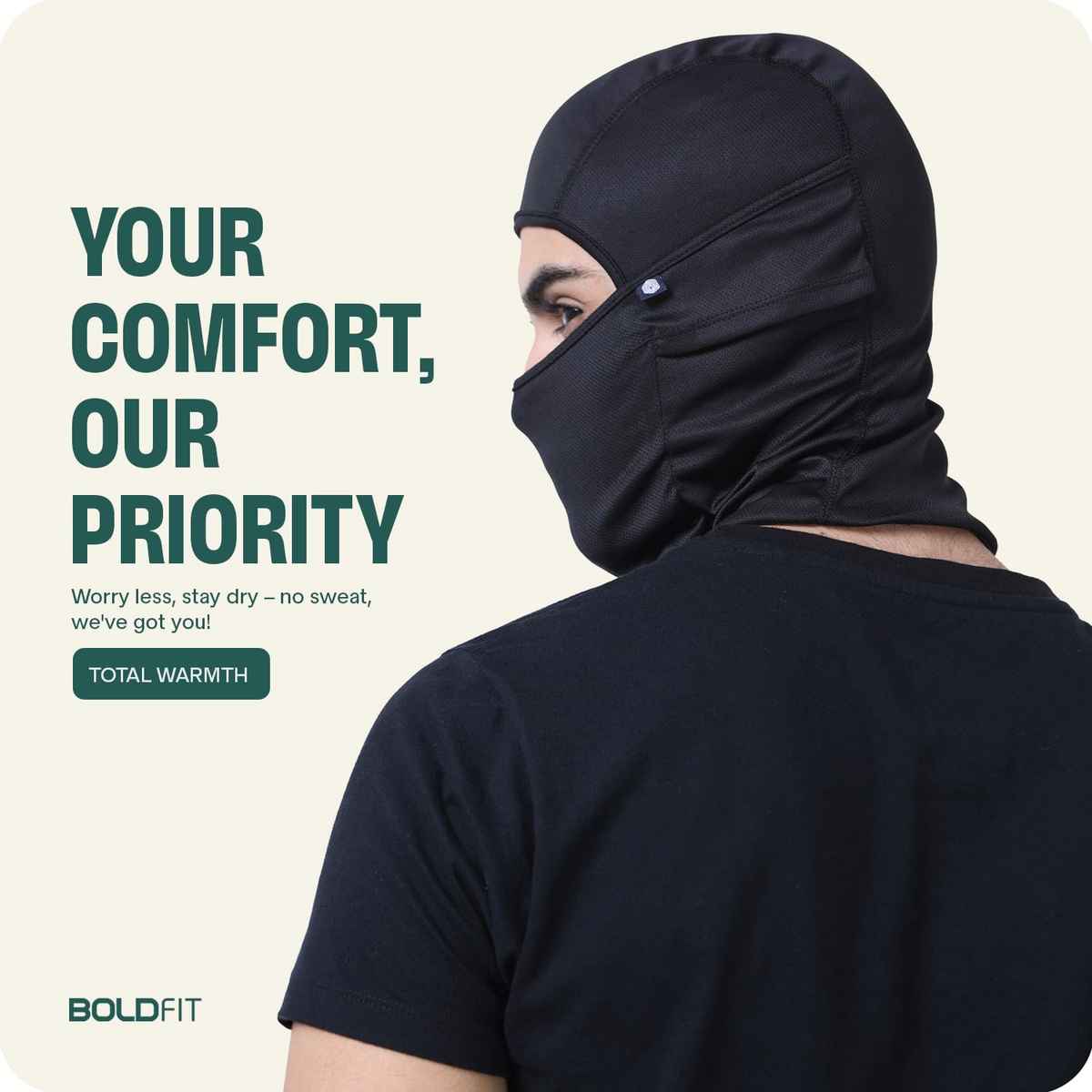Boldfit Unisex Balaclava | Matte Black