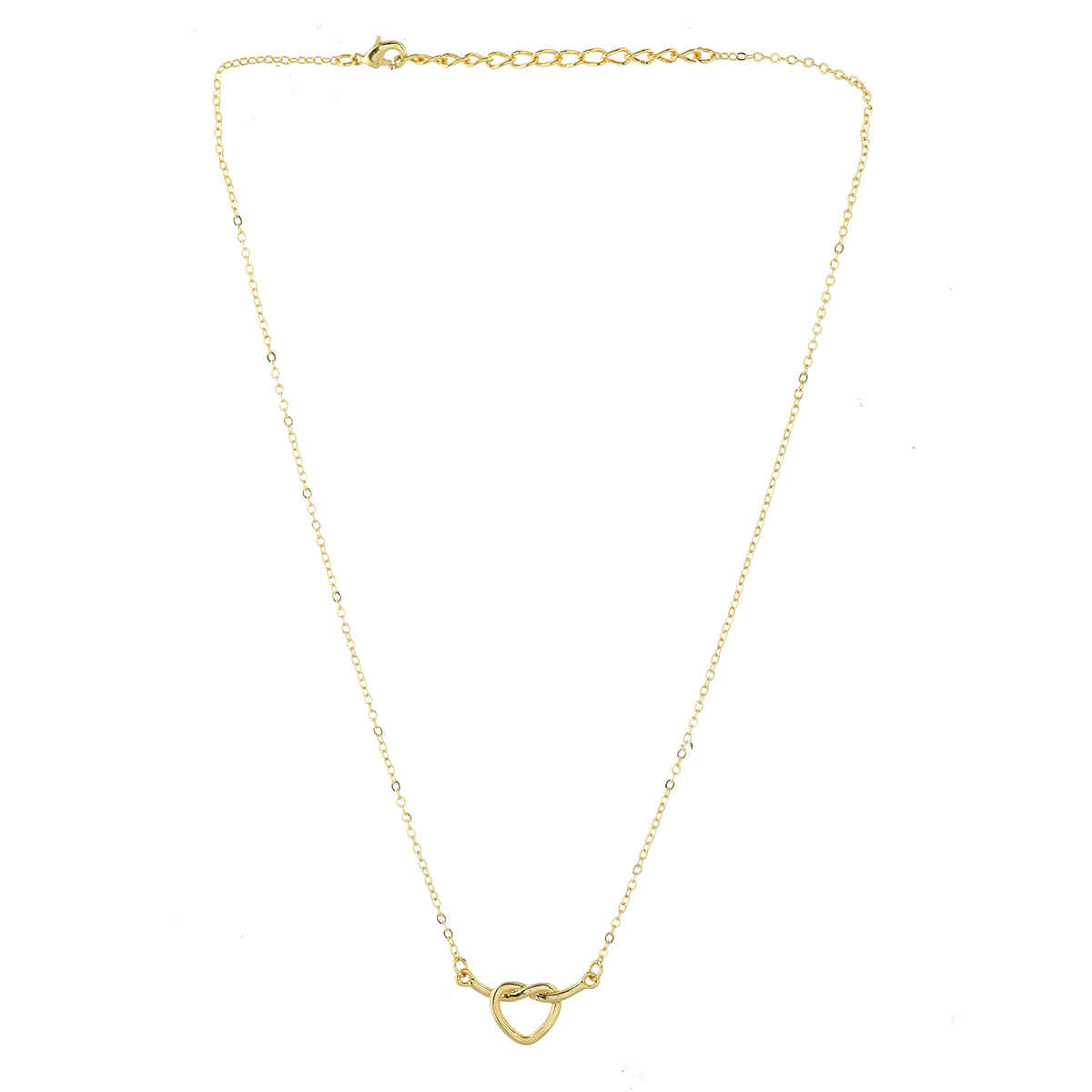 Voylla Valentine's Day Heart Knot Pendant Necklace