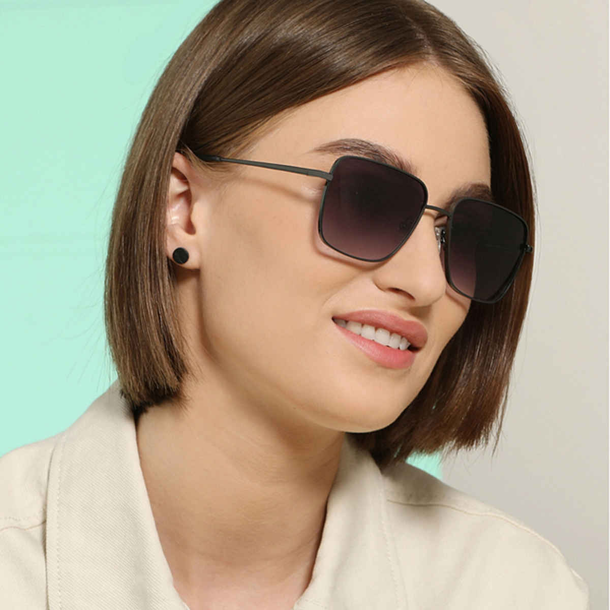 John Jacobs By Lenskart | Premium Polarized Sunglasses | Square | Medium-139mm | Gunmetal-Grey