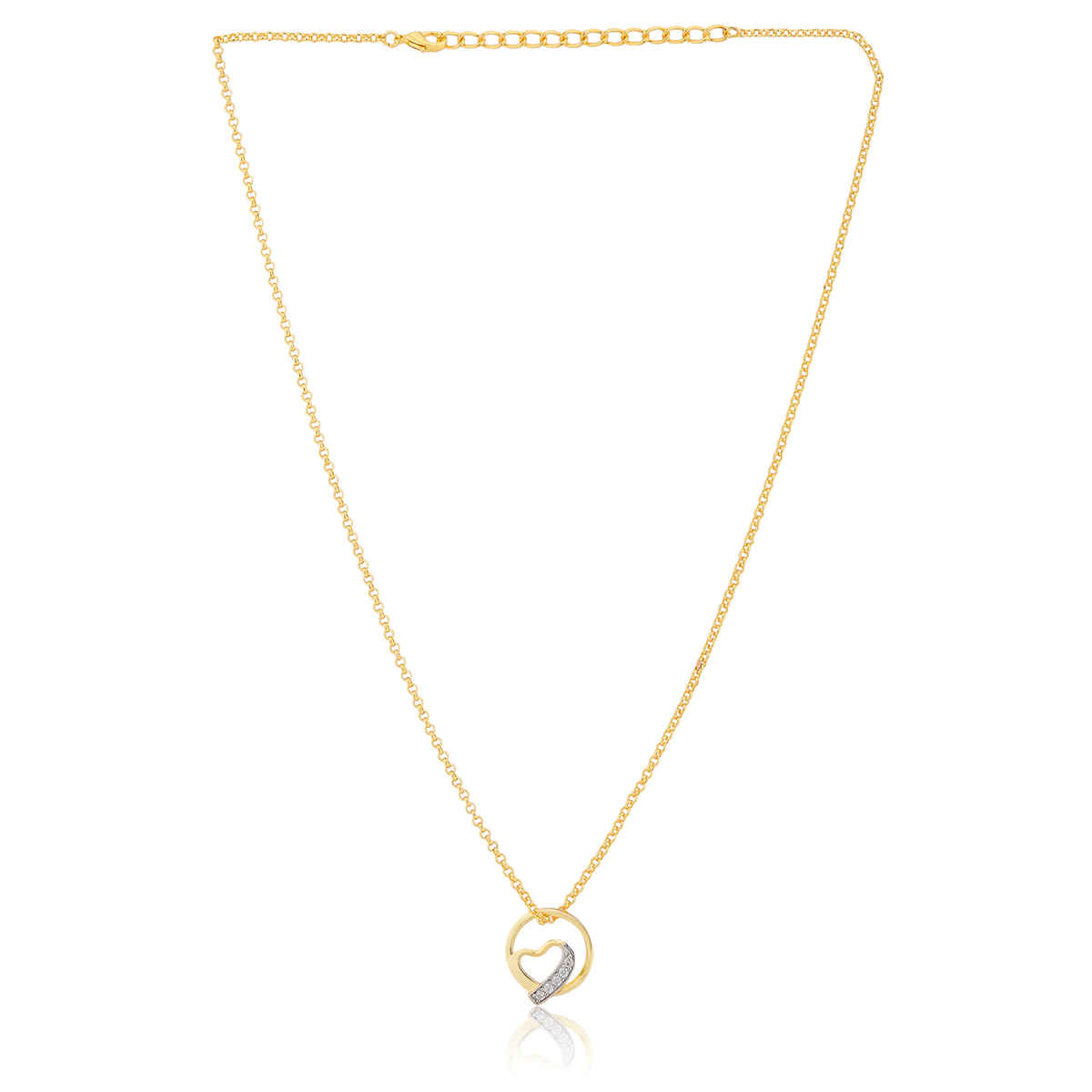 Voylla Valentines Day Golden Embrace Orbit Pendant