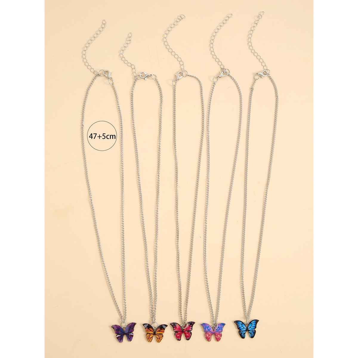 Shining Diva Fashion 5 Pcs Latest Stylish Butterfly Necklace Set for Women and Girls | Rrsd15817np