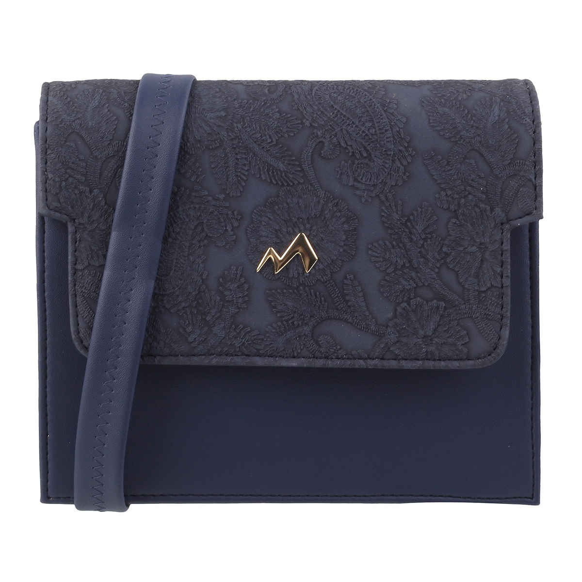 Metro Blue Suede Sling Bag for Women | 66-7738-45