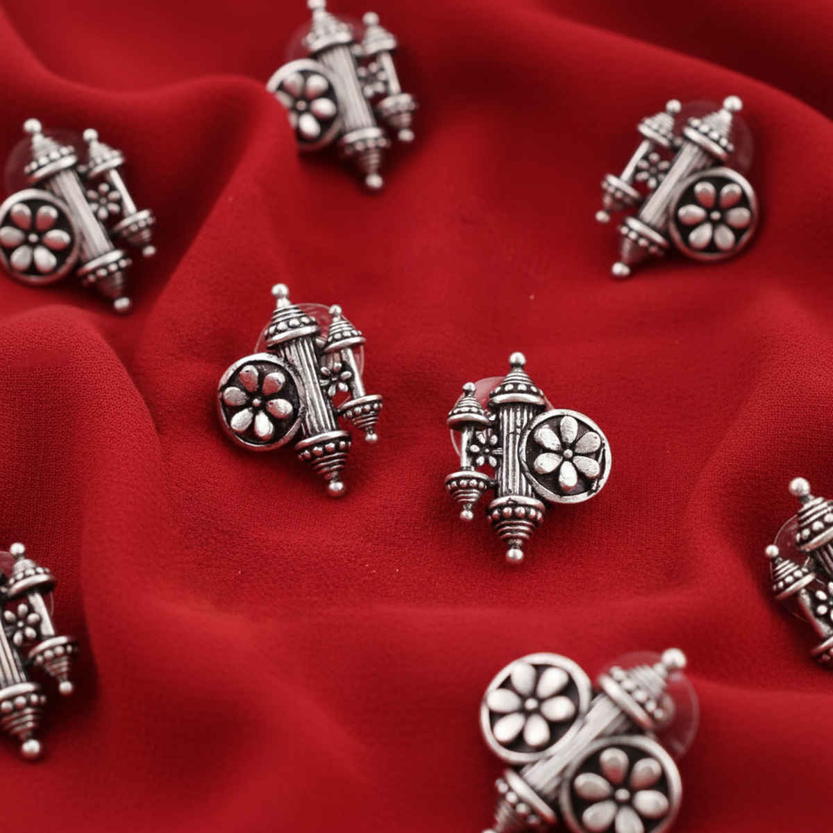 Voylla Nayantara Floral Motif Embossed Earrings