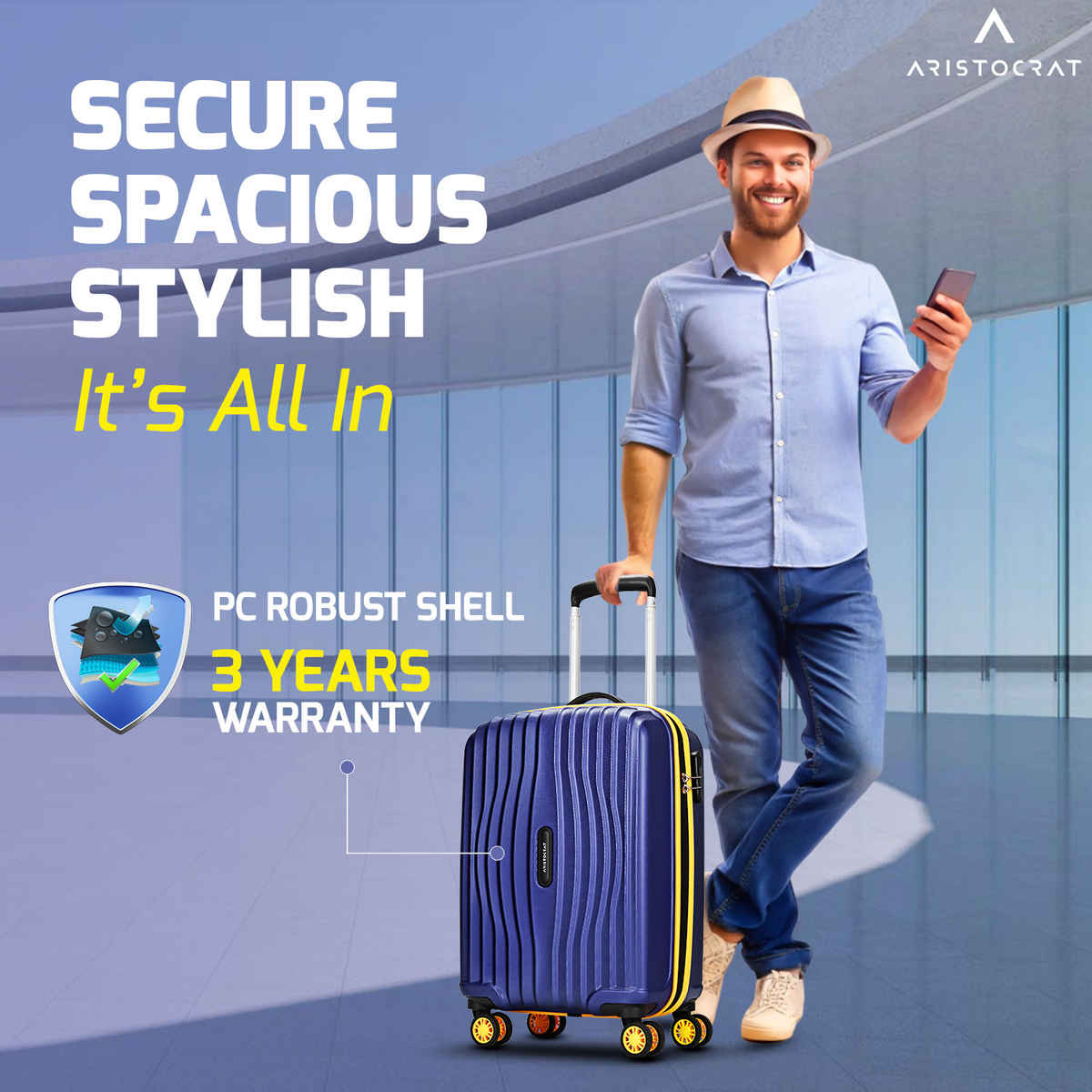 Aristocrat Vortex Plus Trolley | Midnight Blue - 55 L