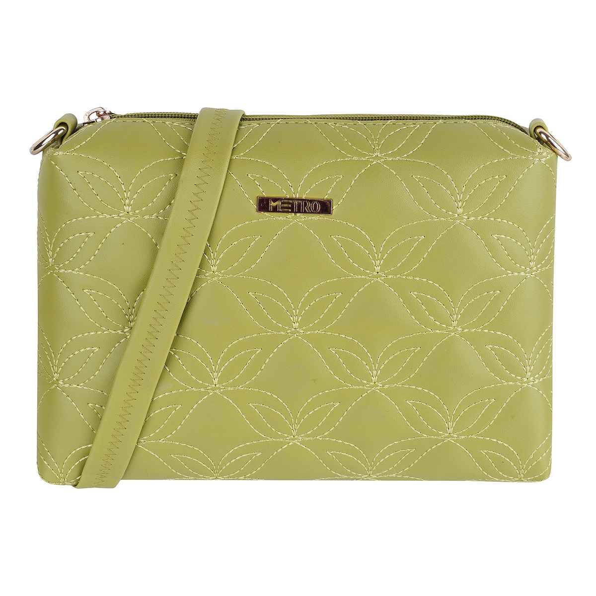 Metro Women's Textured PU 2.5 L Sling Bag | Green - M