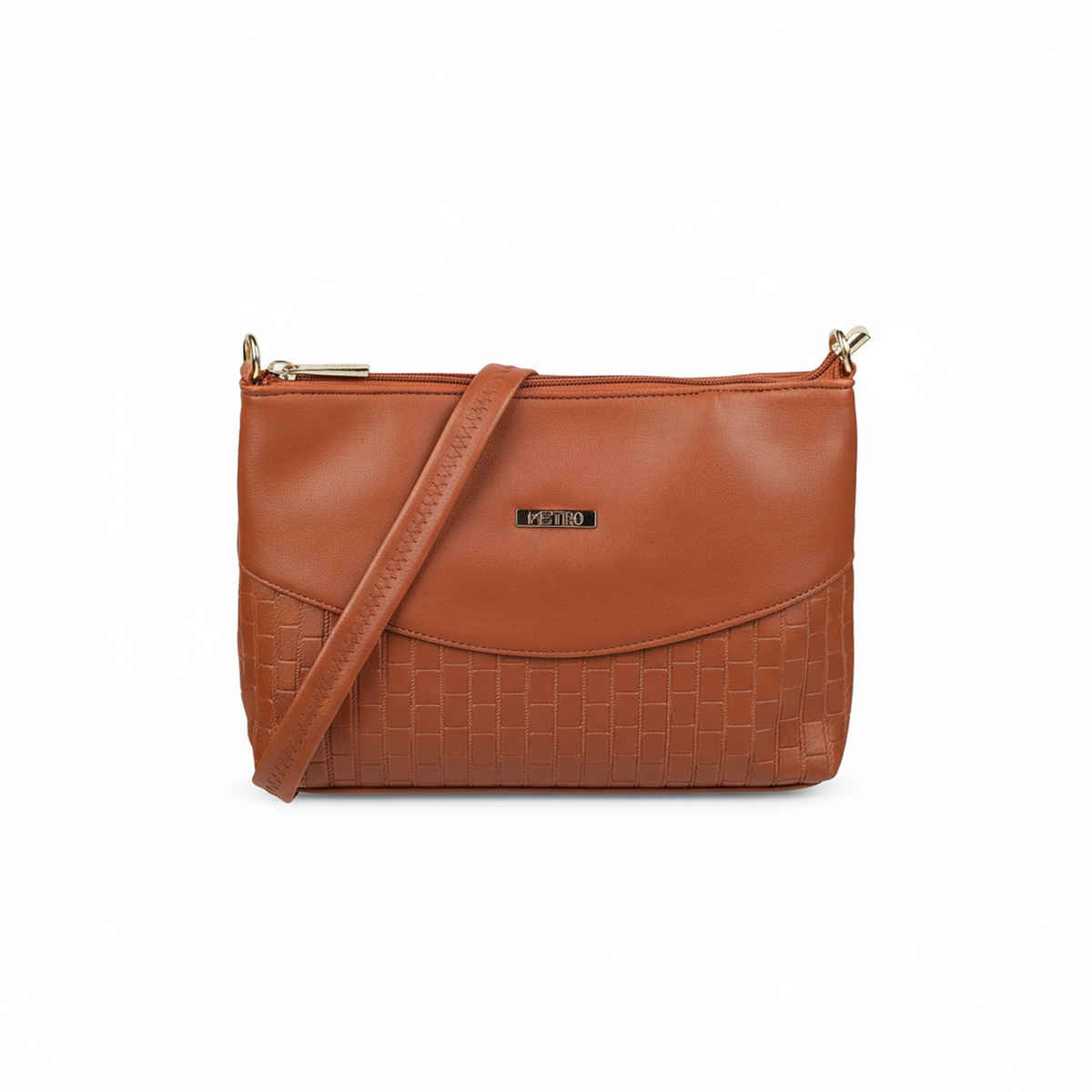 Metro Tan Synthetic Sling Bag for Women | 66-7249-23