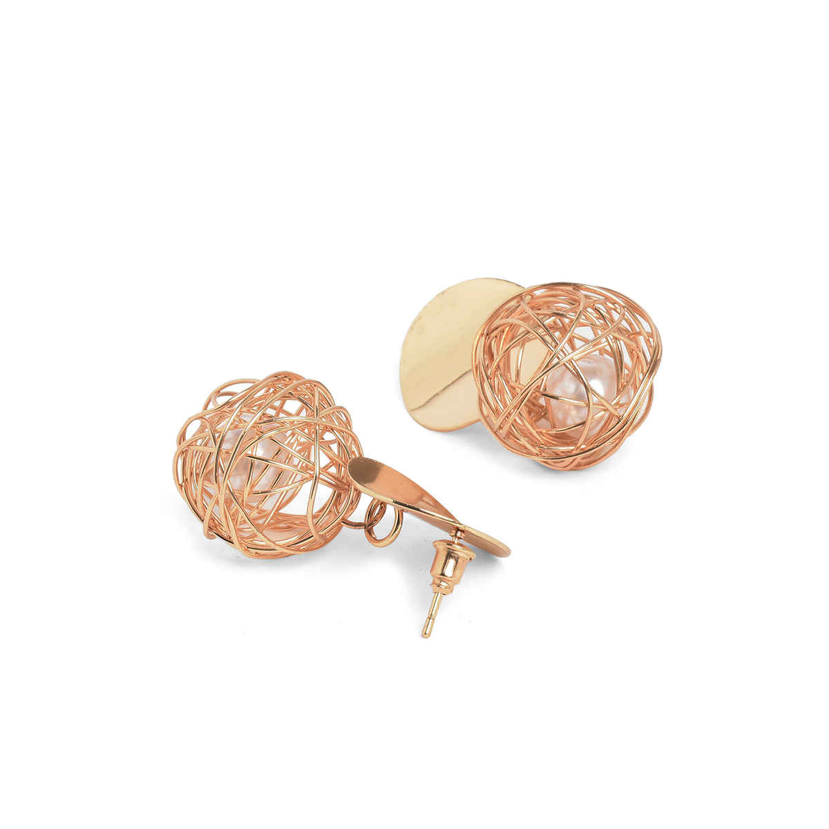 Sohi Gold-Plated Contemporary Drop Earrings