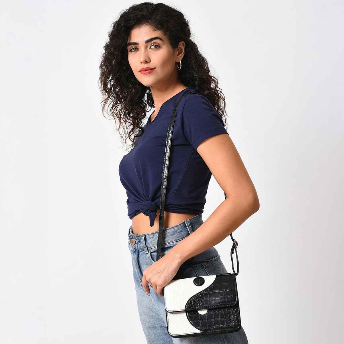 Haute Sauce Women's Textured PU 2 L Satchel | Multicolour