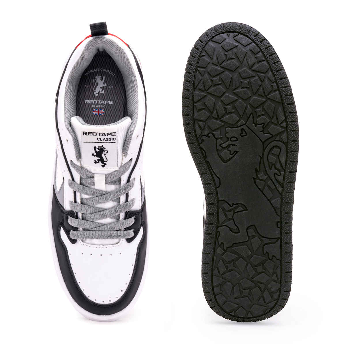 Red Tape Men's Sneakers | RSL0182M | White and Black - UK 10