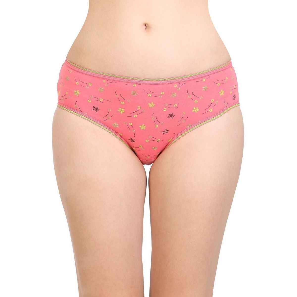Bodycare Women Brief Panty Printed Premium Cotton Mid Rise | Assorted - XL
