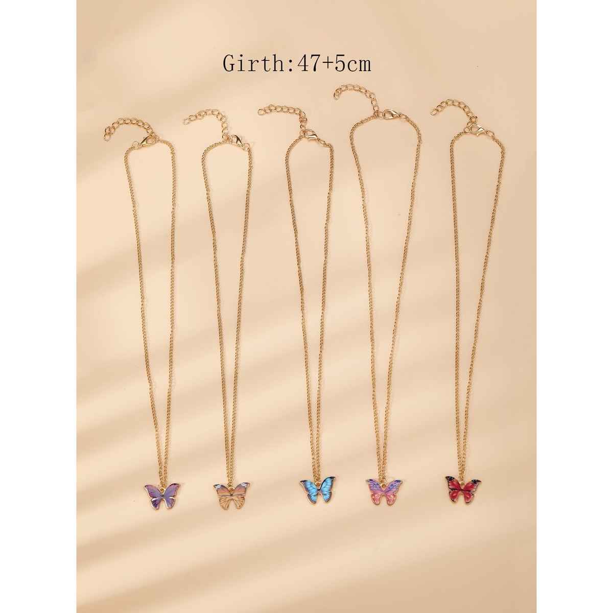 Shining Diva Fashion 5 Pcs Stylish Butterfly Jewellery Necklace Set for Women and Girls | 15200np