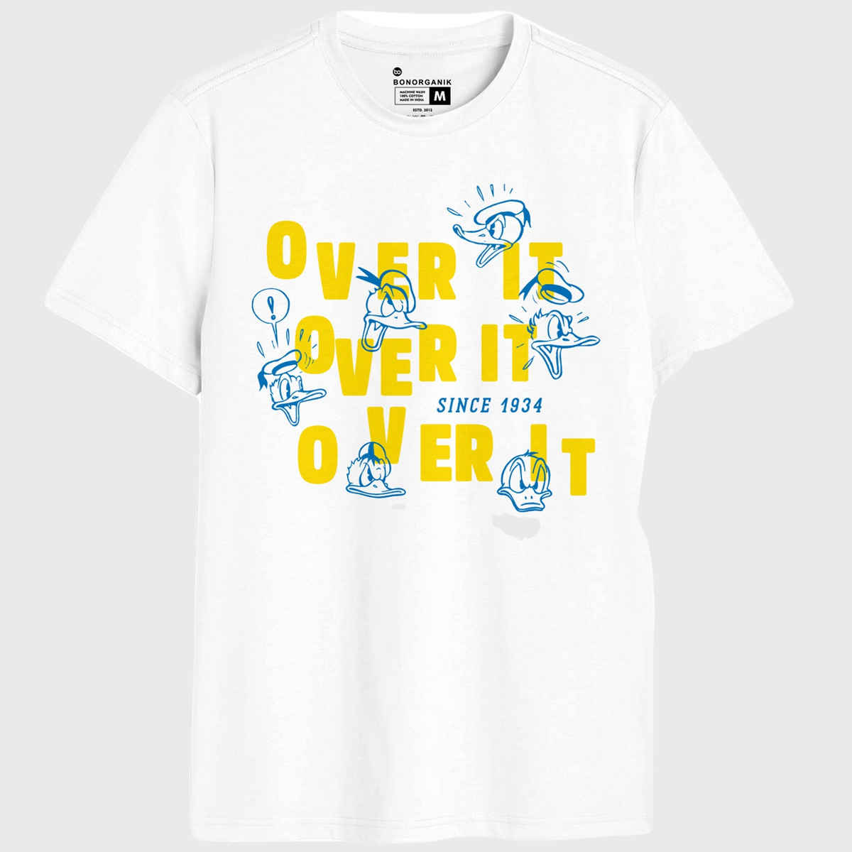 Bonorganik Men's Over It Graphic Printed T-shirt | White - L