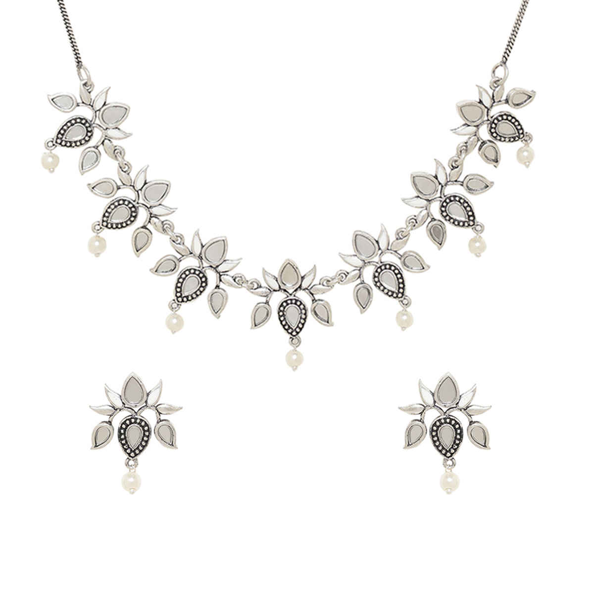 Voylla Amaira Mirror Details Necklace Set