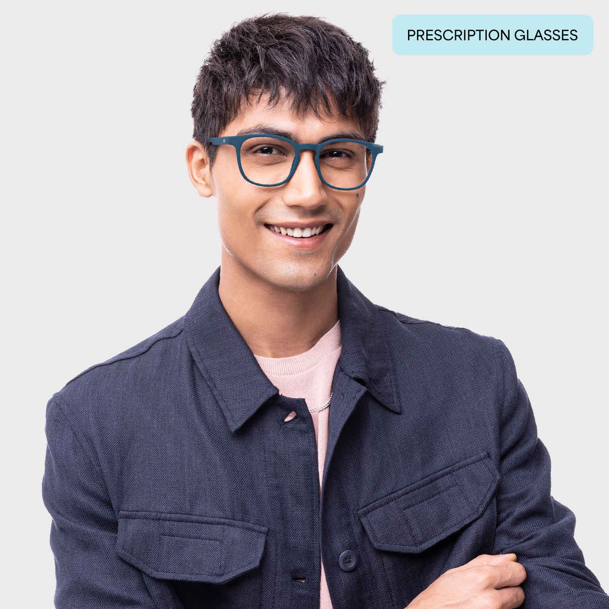 Hustlr Power by Lenskart Unisex Acetate Computer Glasses | Navy - M