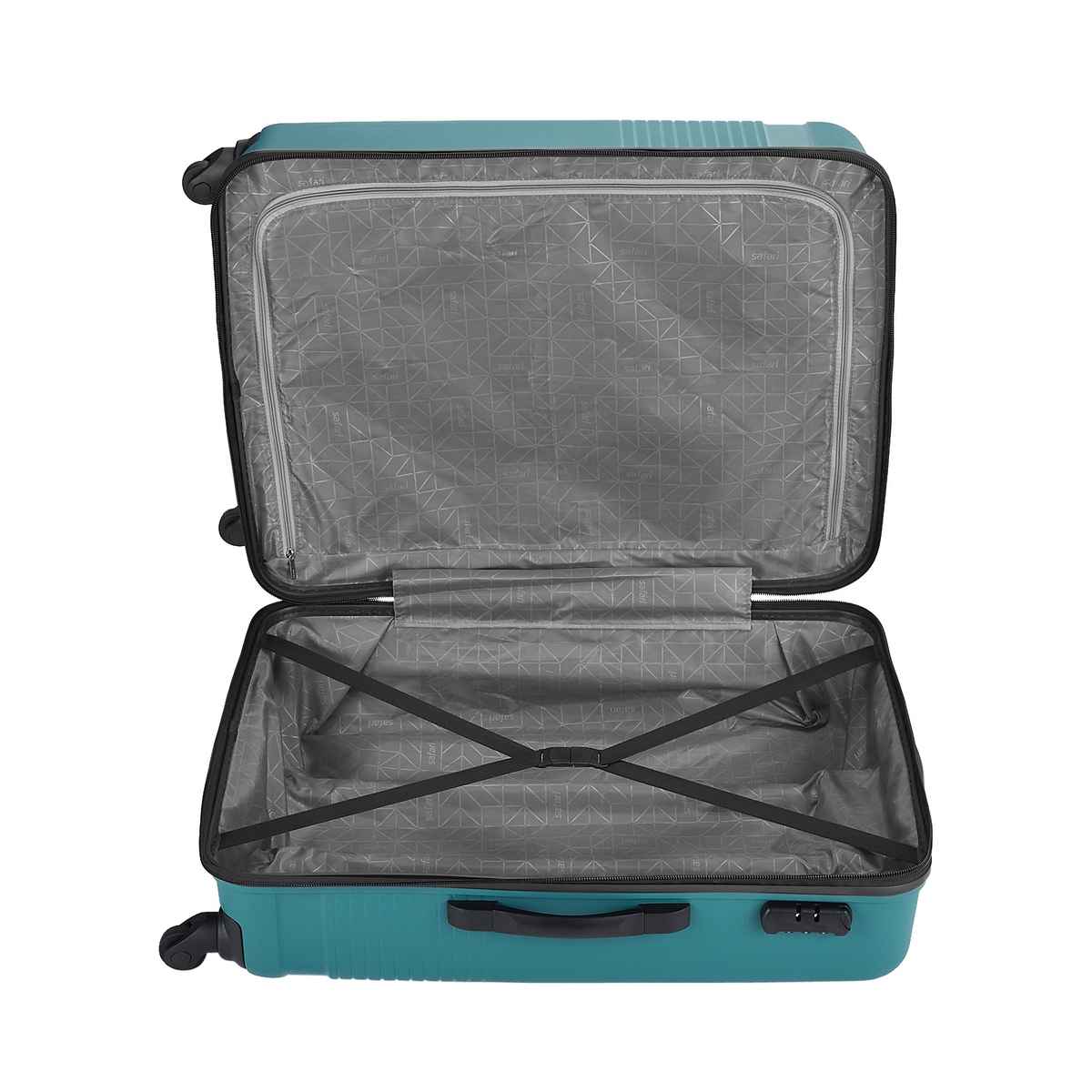 Safari Textured ABS and Polycarbonate 60 L Telescopic Cabin Luggage | Teal - 56 cm