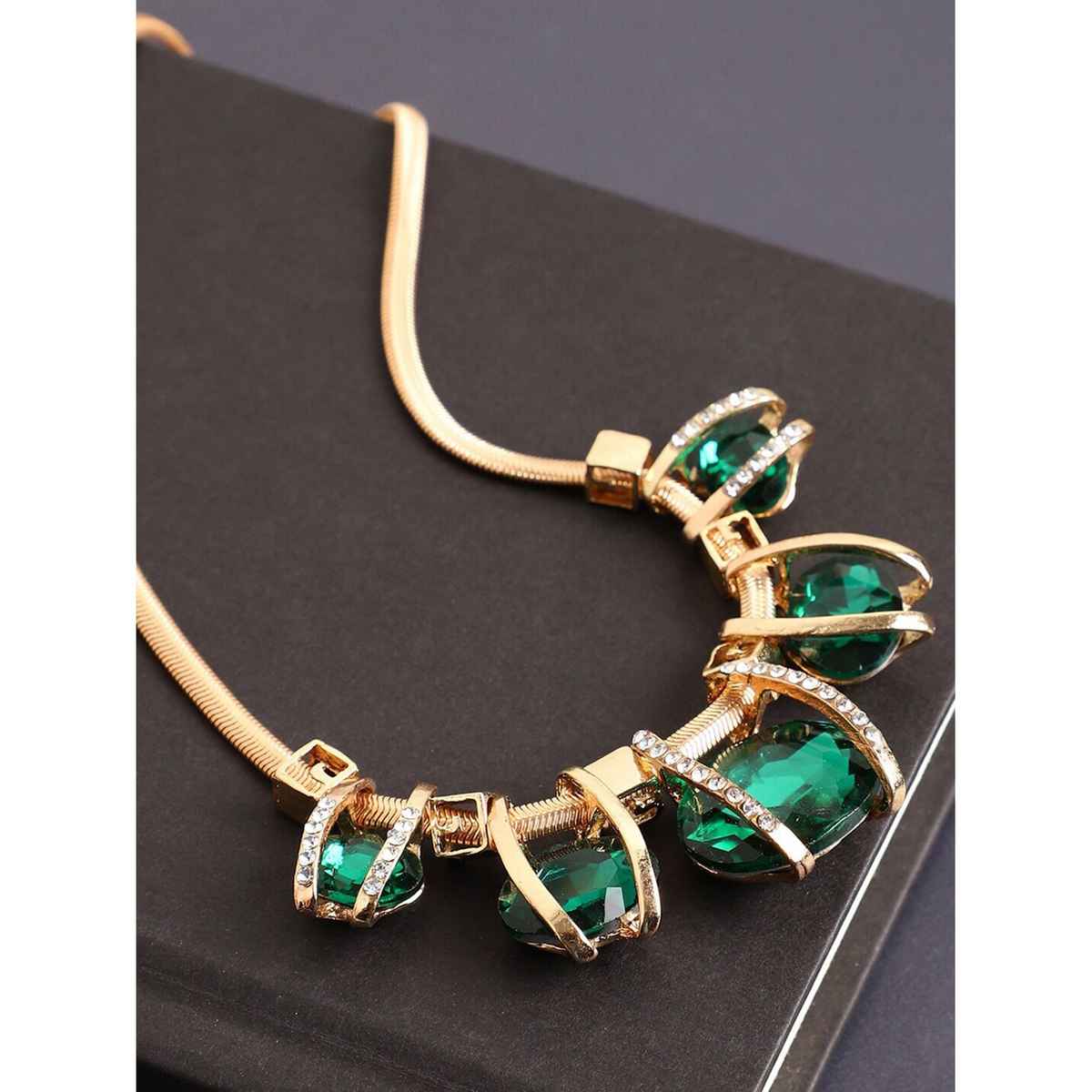 Shining Diva Fashion Latest Stylish Fancy Crystal Necklace for Women and Girls | Rrsd15575np