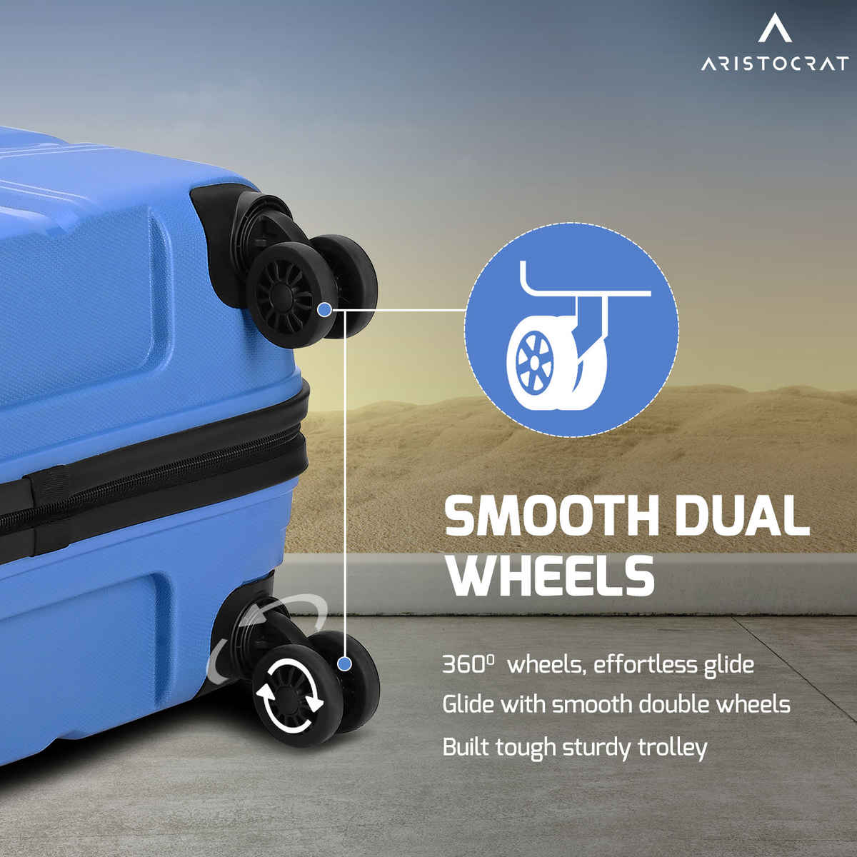 Aristocrat Rock Suitcase 76 | Ocean Blue