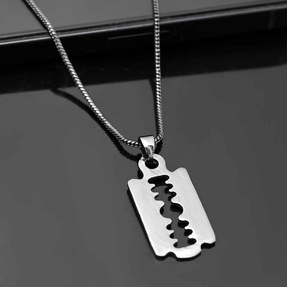 Voylla Eclipse Stylish Black Blade Mens Pendant