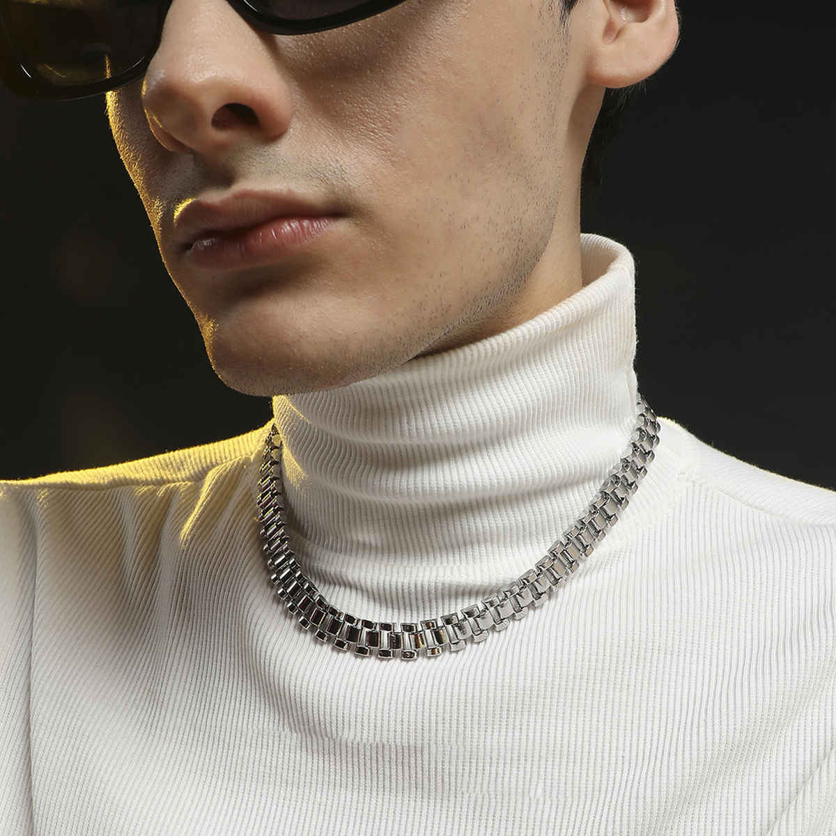 French Accent Silver-Plated Statement Chain