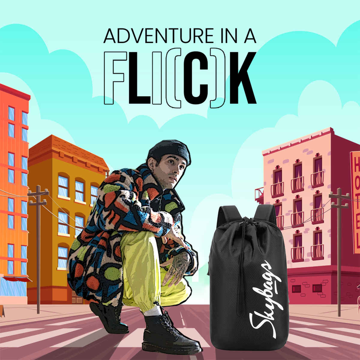 Skybags String Daypack 01 | Black