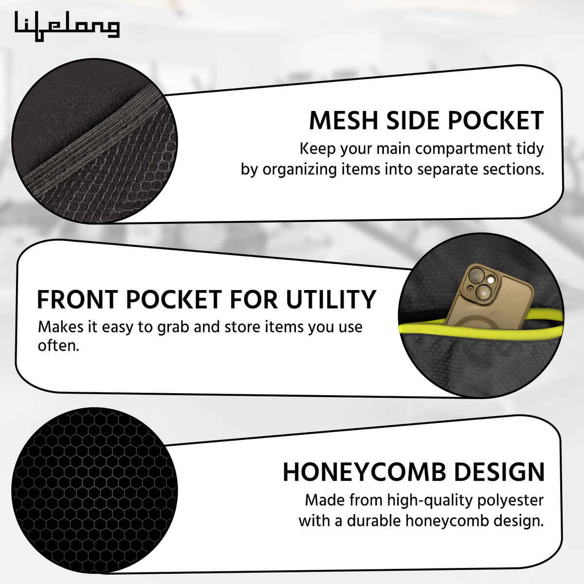 Lifelong Unisex Solid Polyester 30 L Duffle Bag | Black - Standard