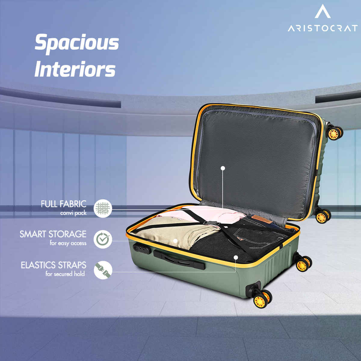 Aristocrat Vortex Plus Trolley | Thyme Green - 65 L