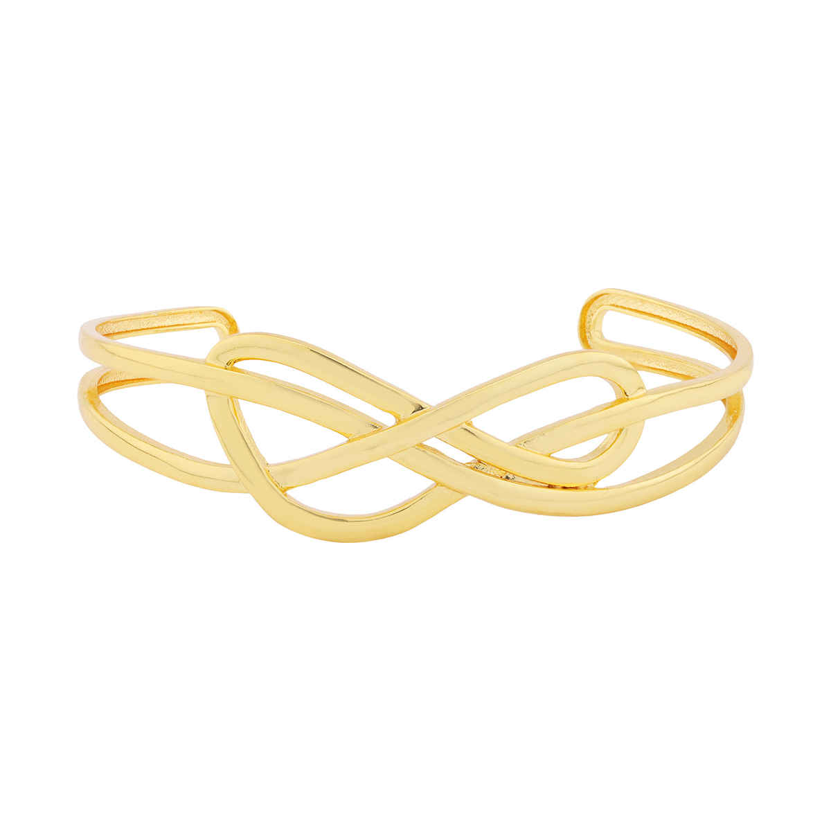 Voylla Valentines Day Golden Intertwined Infinity Cuff Bracelet