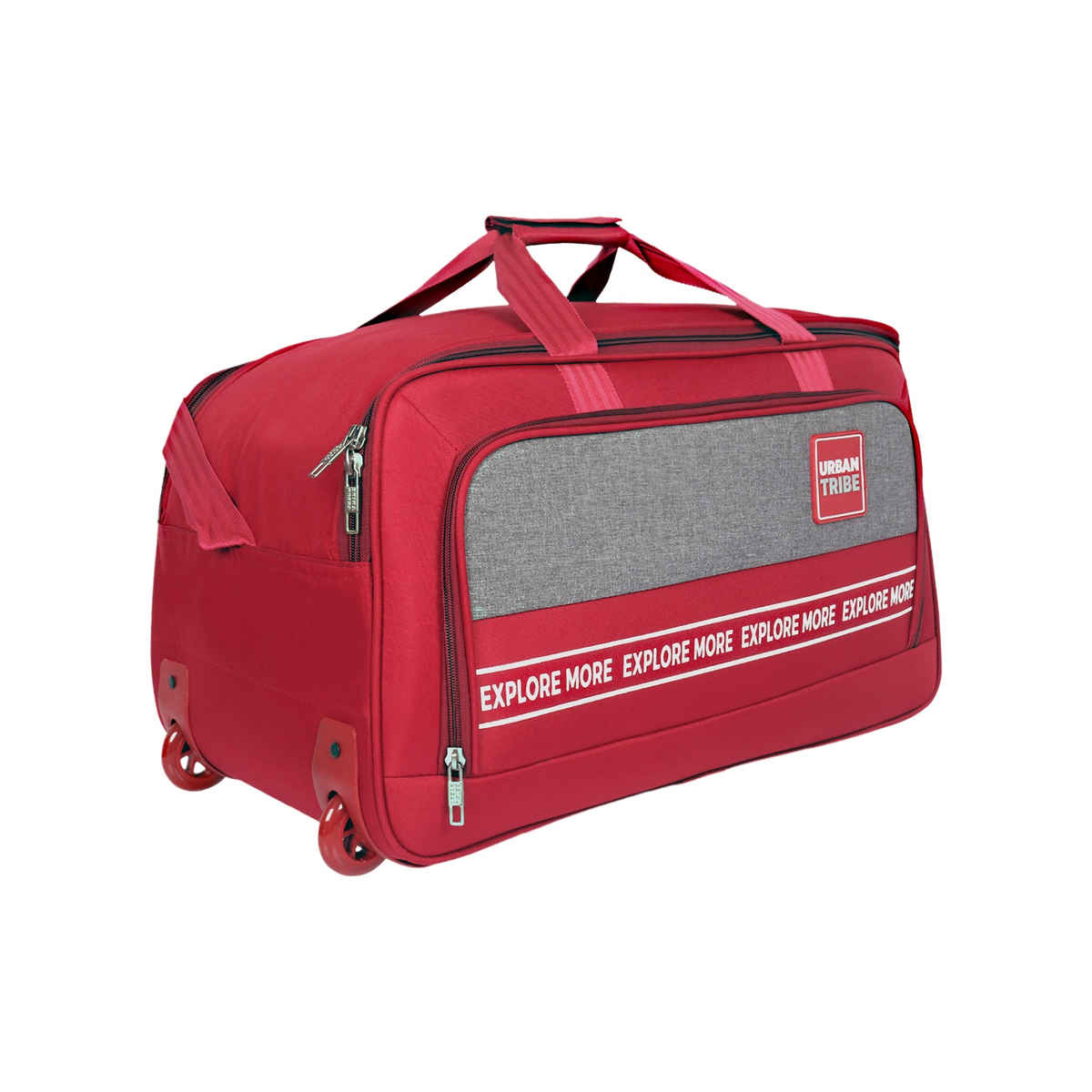 Urban Tribe Unisex Polyester 46 L Telescopic Duffle Trolley Bag | Maroon