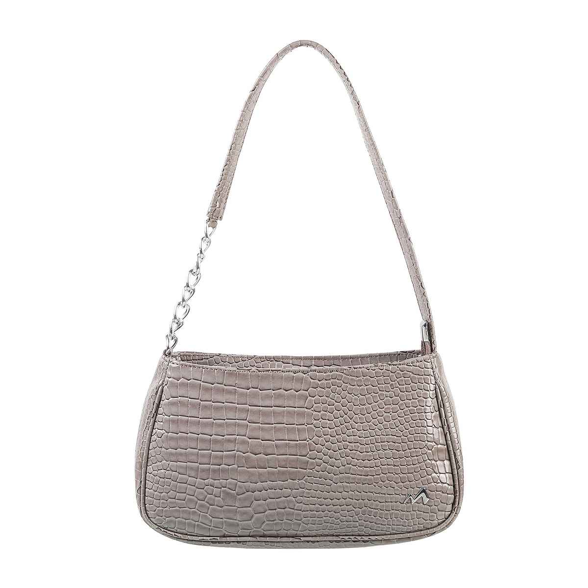 Metro Women's Solid PU Shoulder Bag | Grey - One Size