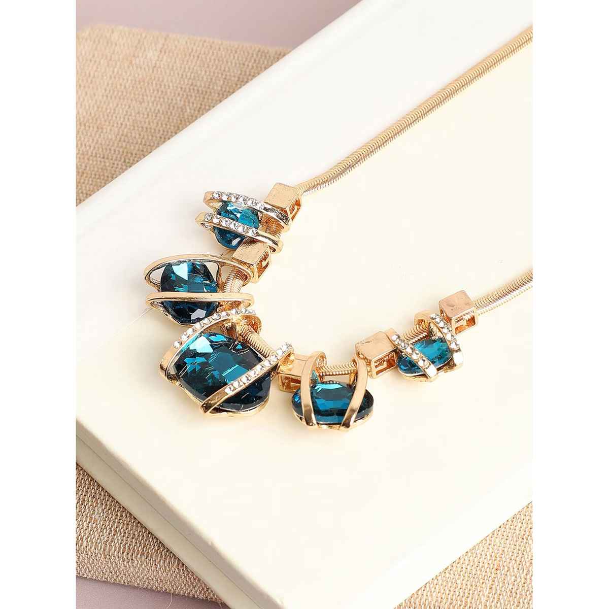 Shining Diva Fashion Latest Stylish Fancy Crystal Necklace for Women and Girls | Rrsd15574np