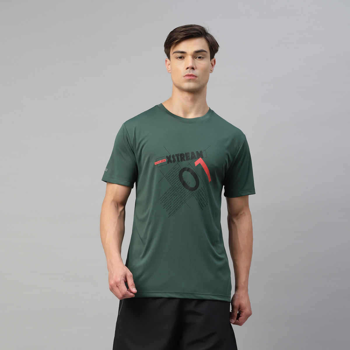 Dida Men's Dry Fit Sports T-Shirt | Comfortable and Stretchable | Trekking Green - XL