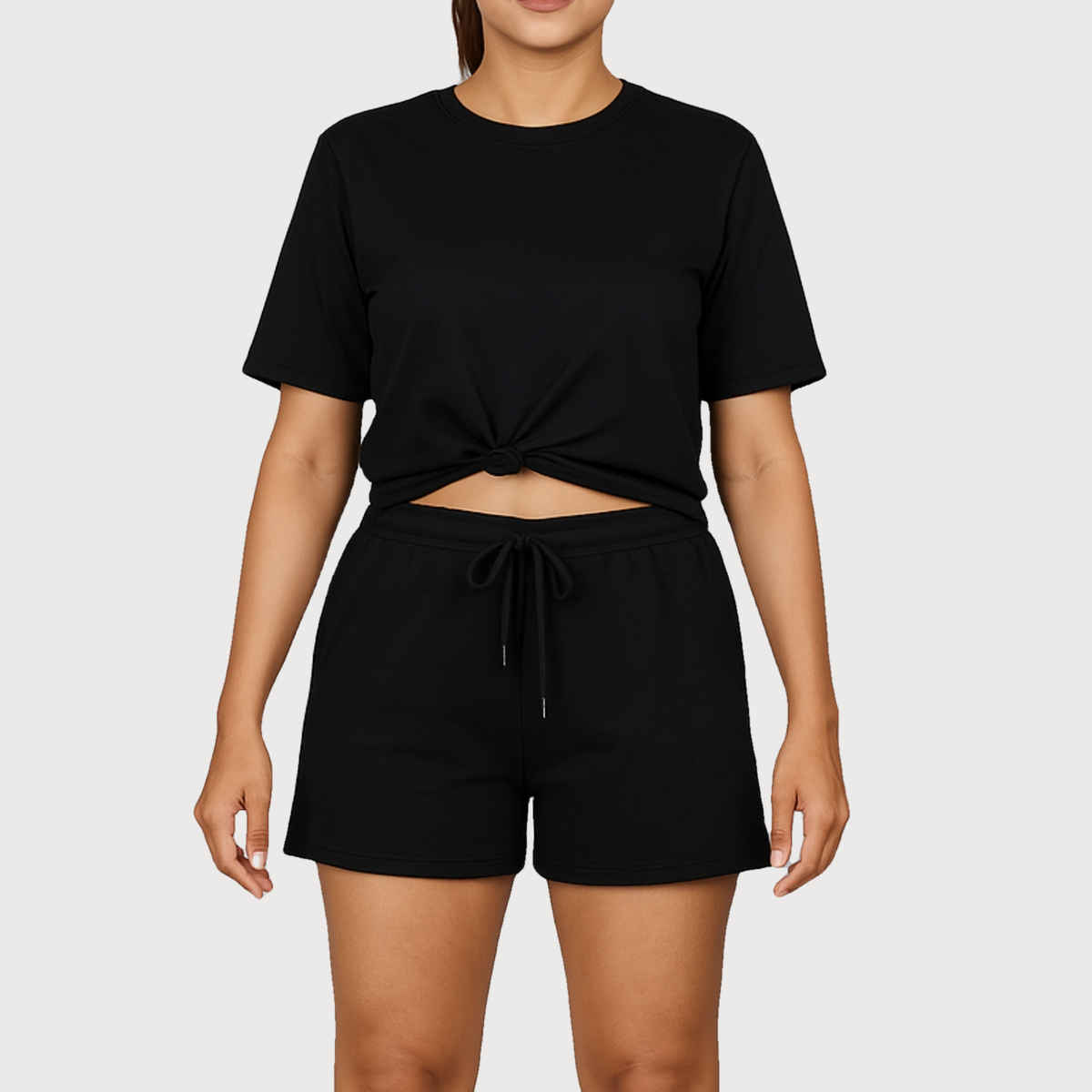 EQL Women's Pure Cotton Shorts | Jet Black - XL