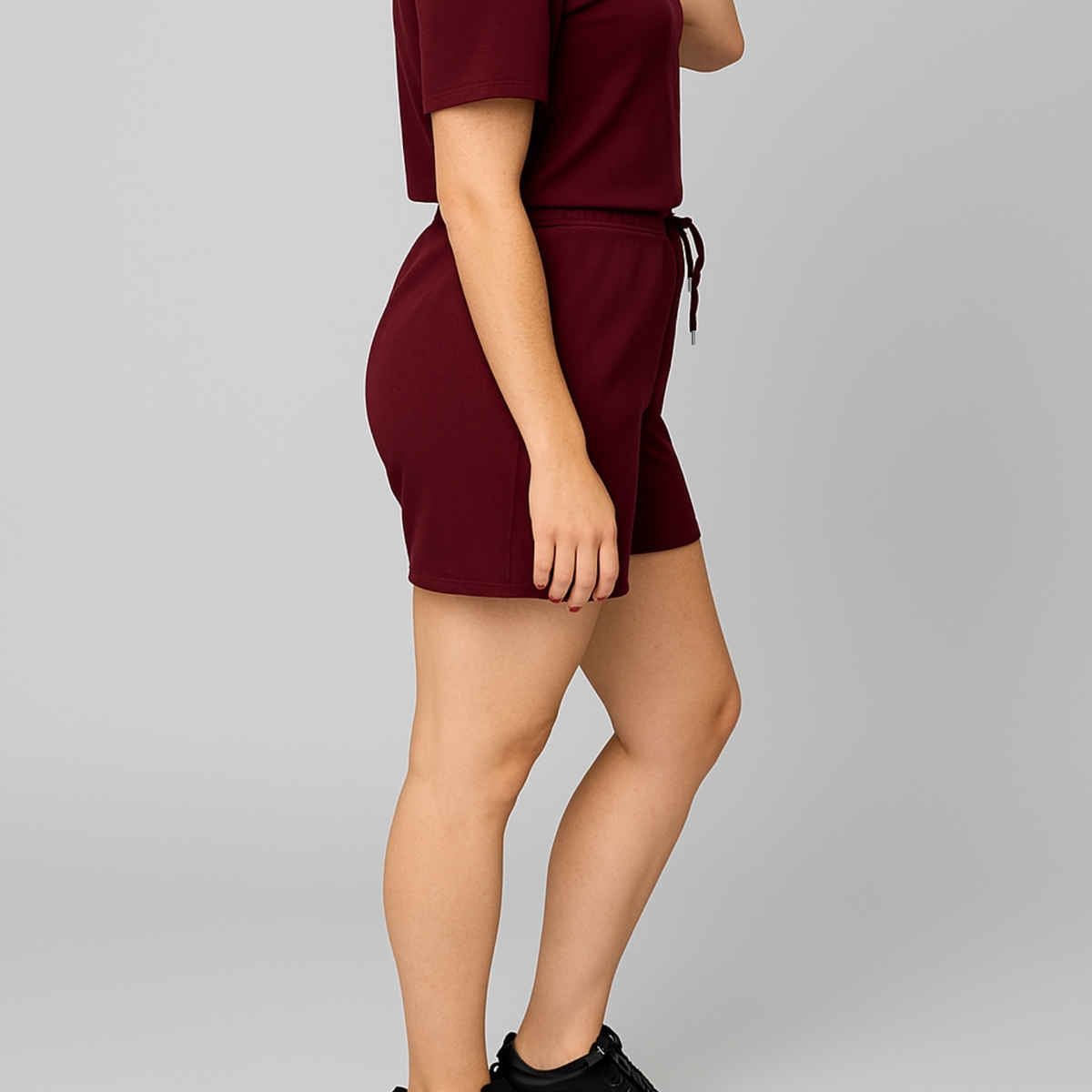 EQL Women's Pure Cotton Shorts | Maroon - S